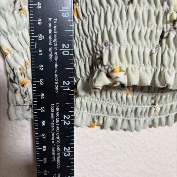 Monteau Blouse Women's Small Round Neck Sheer Ruffle Boho Shirt Top Casual - Picture 5 of 8